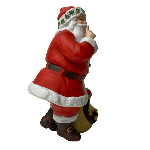 Avon Christmas Santa Figure Vintage Holiday Decoration Shush Quiet Gesture 6 in - Picture 4 of 7